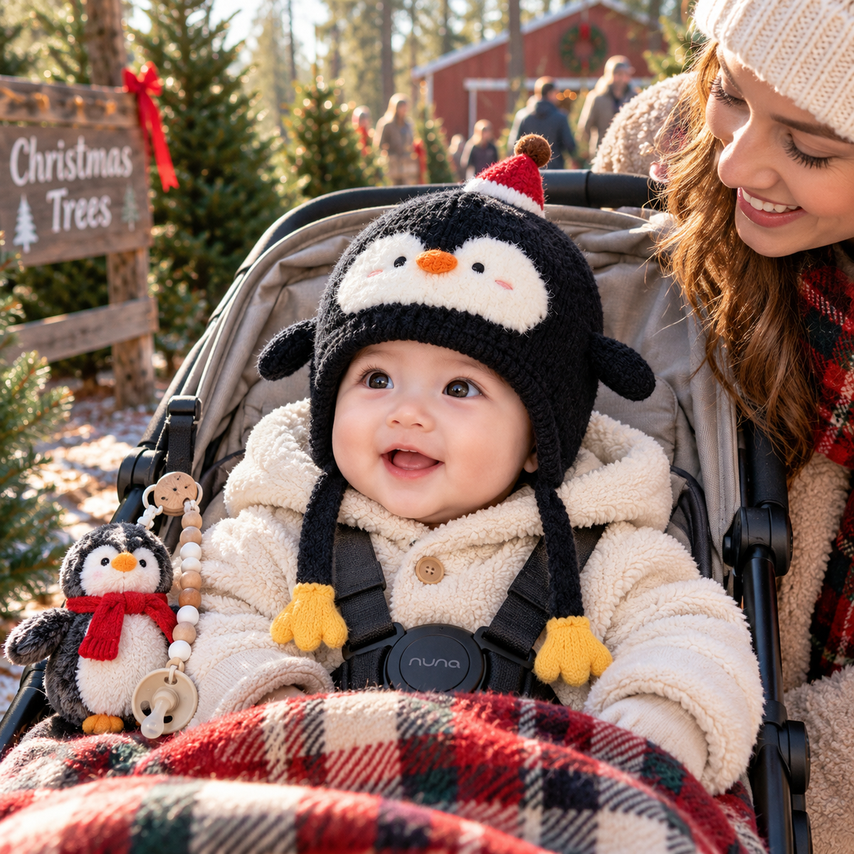 Cute Baby Animal Earflap Hat – Penguin, Bear &amp; Lamb Plush Winter Hat | Adorable 3D Animal Hat for Babies &amp; Toddlers