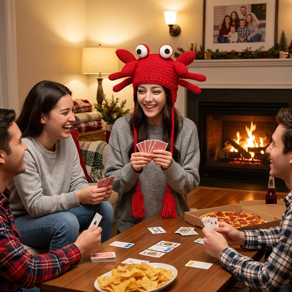 Little Crustacean 3D Crab Knit Earflap Hat