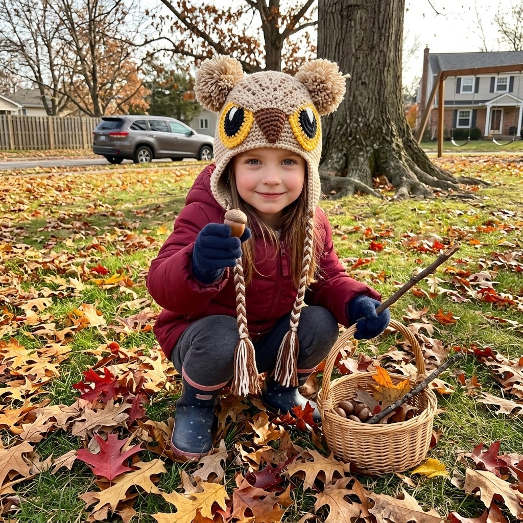 Wise Little Owl 3D Knit Earflap Hat