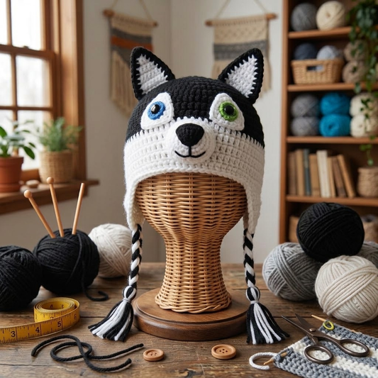 Winter Explorer 3D Husky Knit Earflap Hat