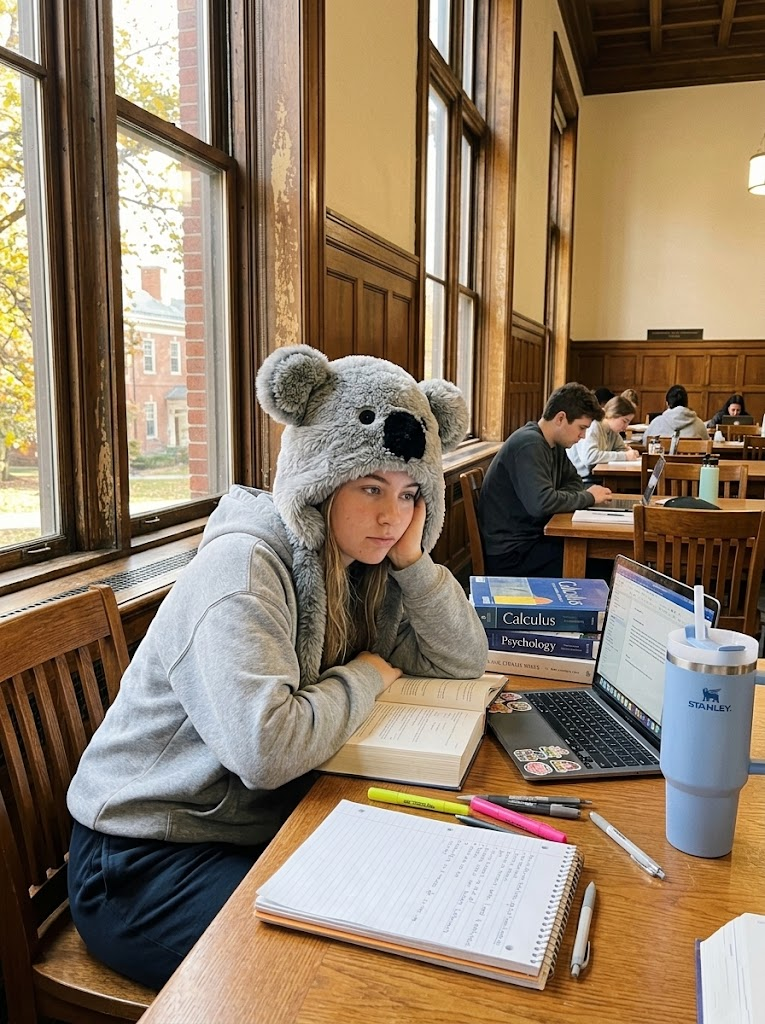 Adorable Plush Koala Earflap Hat – Cozy Fluffy Grey Animal Beanie with Fluffy Round Ears & Braided Tassels