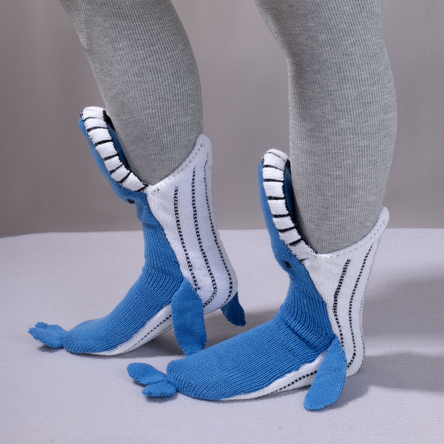 BOFFWAM Whale Knit Socks-Quirky creative design & Comfy Soft knitted material, Carpet socks for Family Party Funny Menswear Original