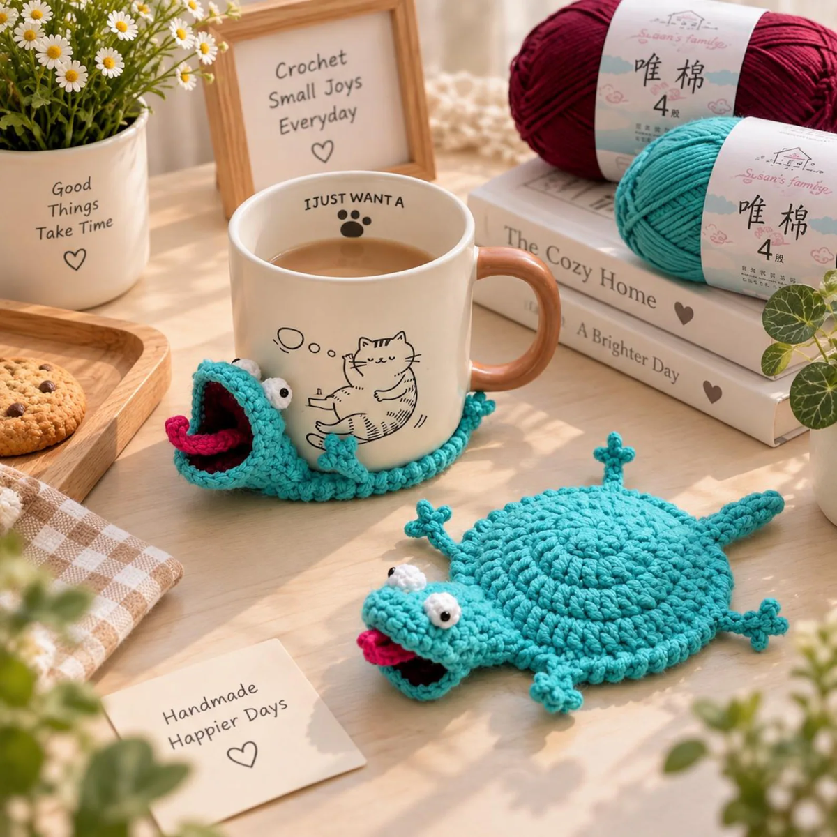 Squashed Animal Crochet Coasters — Add a Hilarious "Splat" to Your Desk