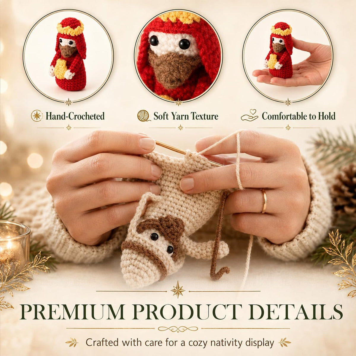 O Holy Night: 8-Piece Handcrafted Nativity Scene Set