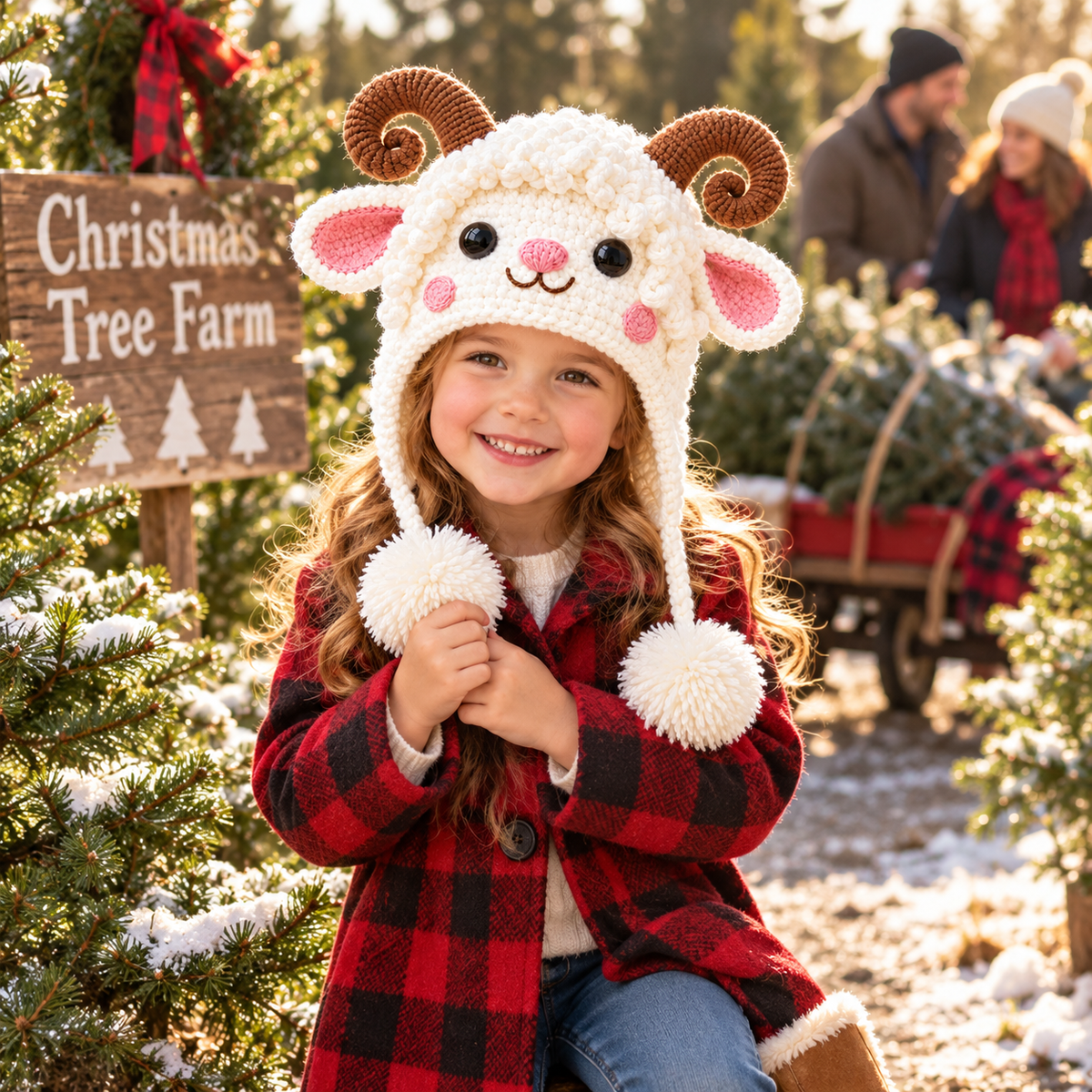 Adorable 3D Lamb &amp; Bunny Crochet Earflap Hats – DIY Crochet Kit or Finished Handmade Hat