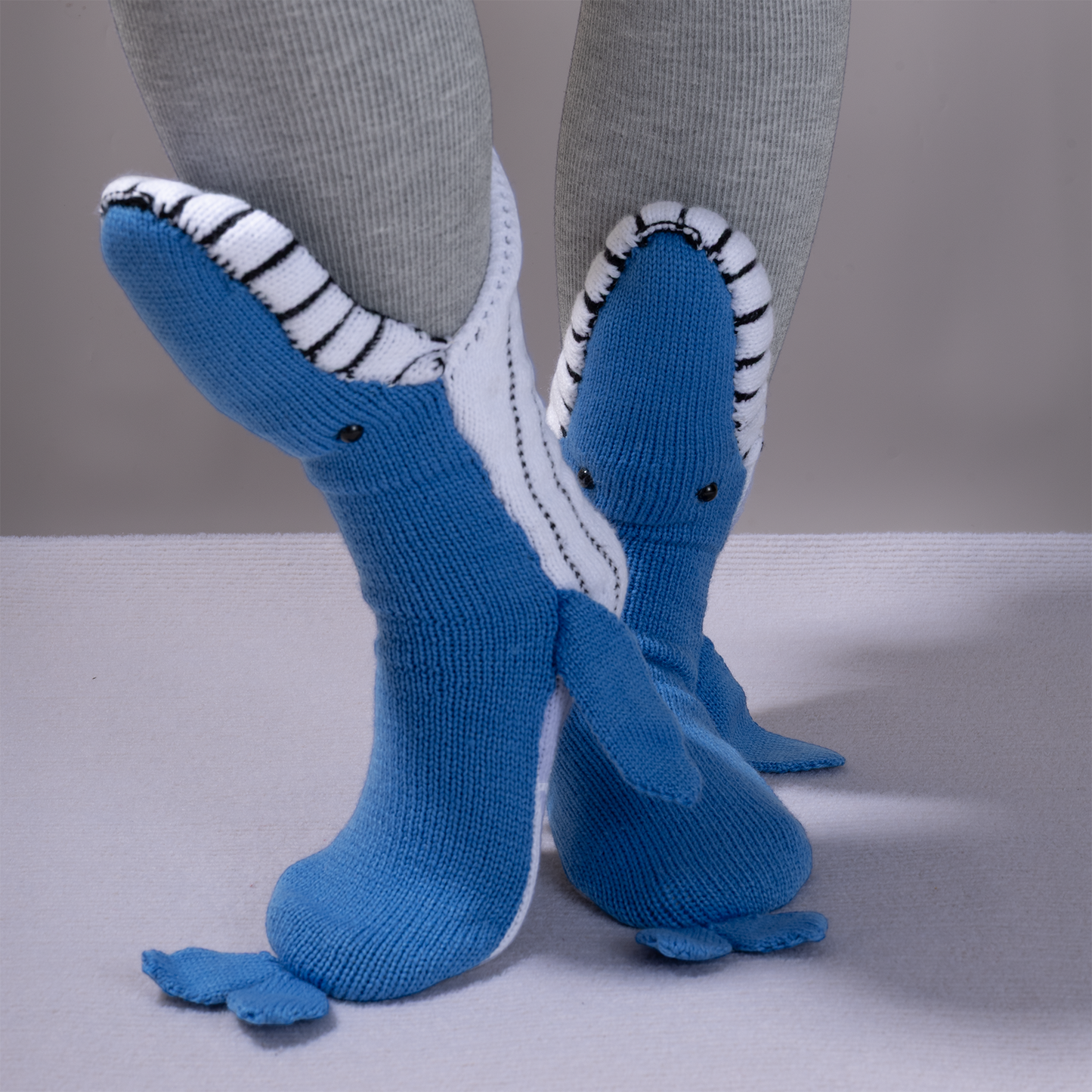 BOFFWAM Whale Knit Socks-Quirky creative design & Comfy Soft knitted material, Carpet socks for Family Party Funny Menswear Original