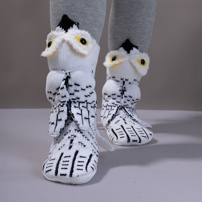 BOFFWAM Owl Knit Socks-Quirky creative design & Comfy Soft knitted material, Carpet socks for Family Party Animal Design Menswear Original