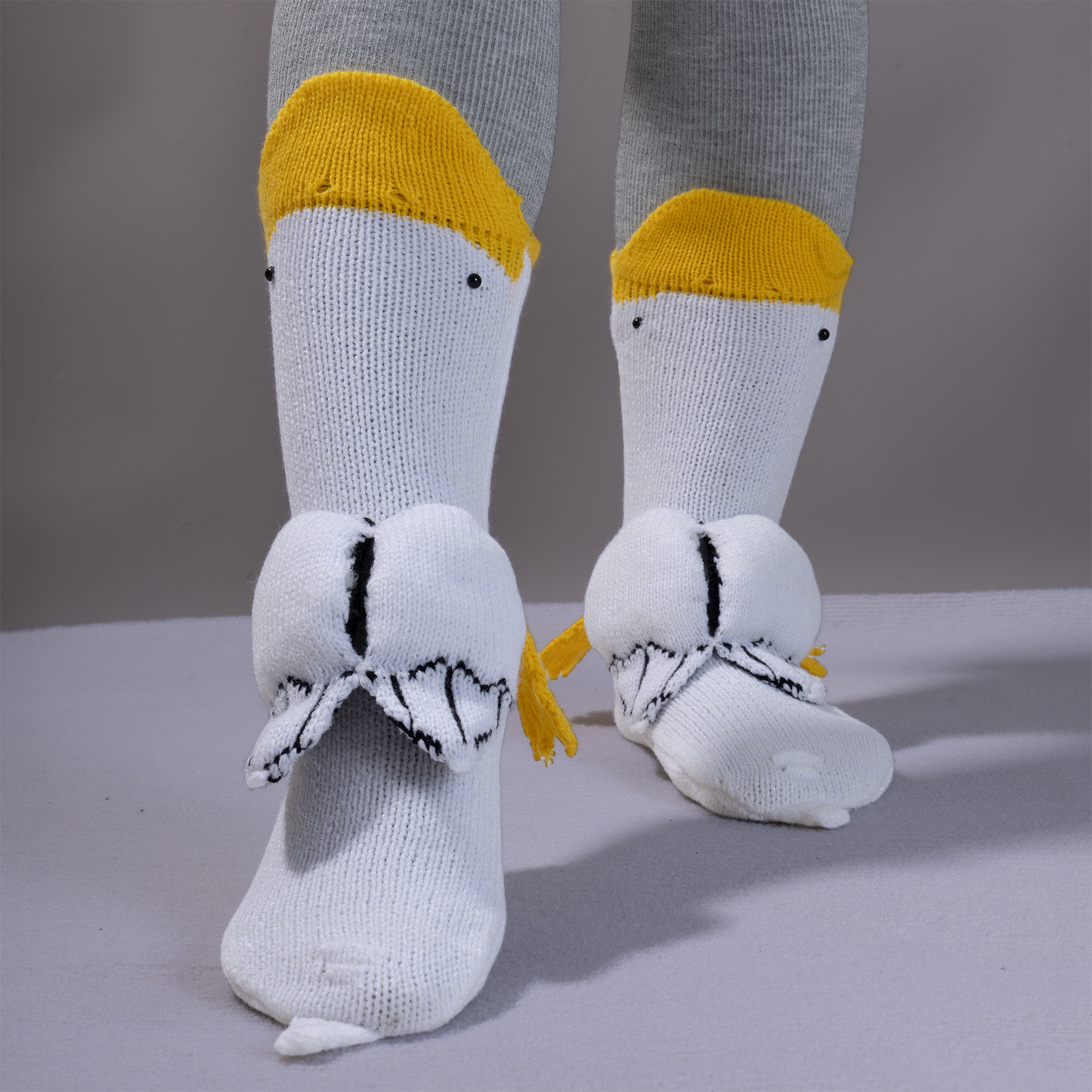 BOFFWAM Duck Knit Socks-Quirky creative design & Comfy Soft knitted material, Carpet socks for Family Party Menswear Original thigh high socks