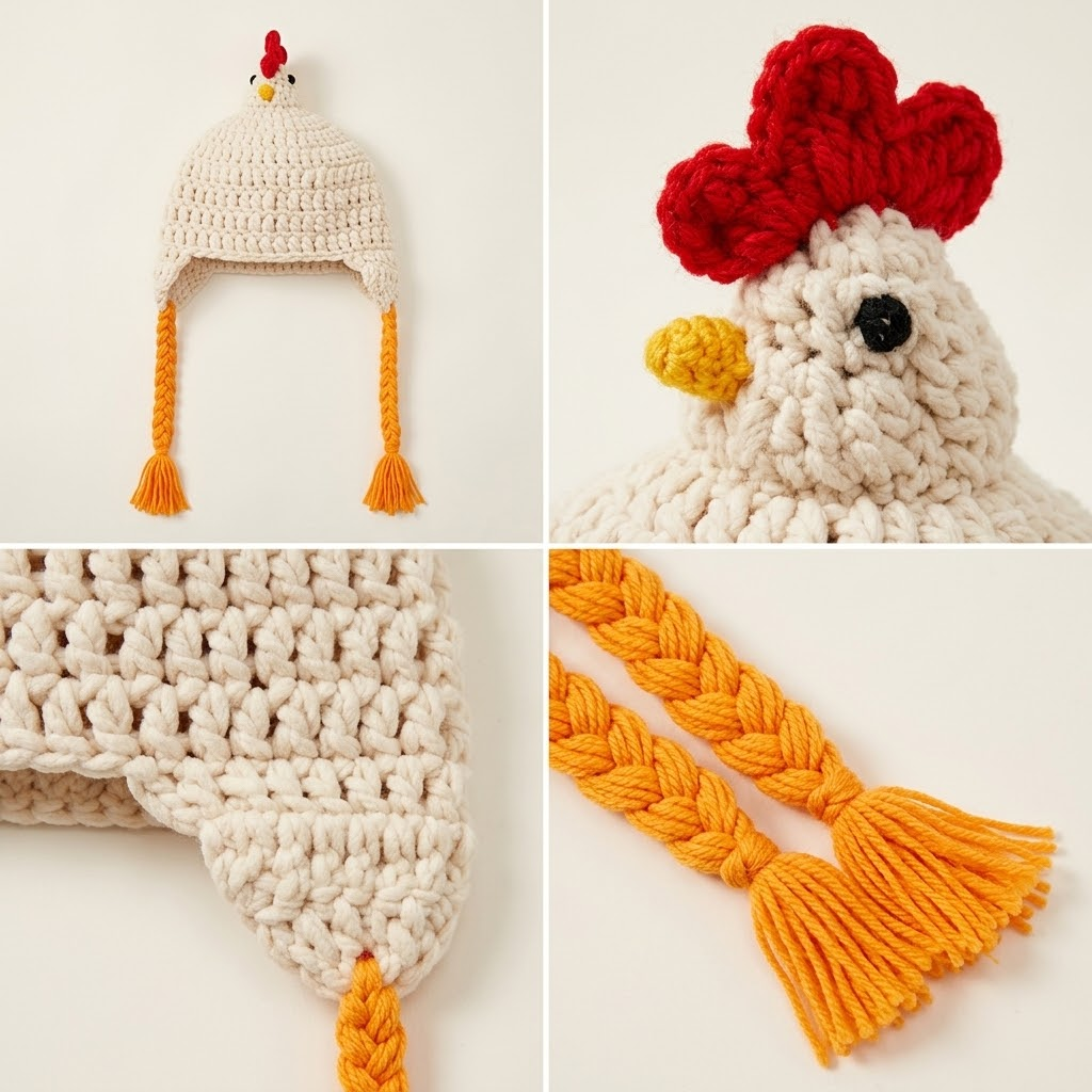 Barnyard Chick 3D Knit Earflap Hat