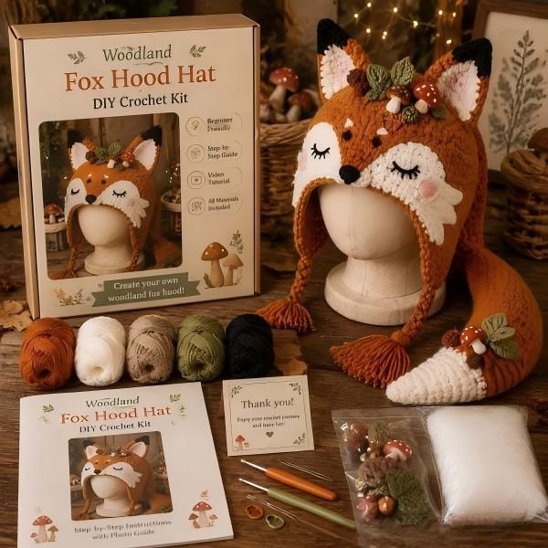 Dark Halloween Dragon Hood Hat DIY Crochet Kit — Craft Your Own Dark Magic