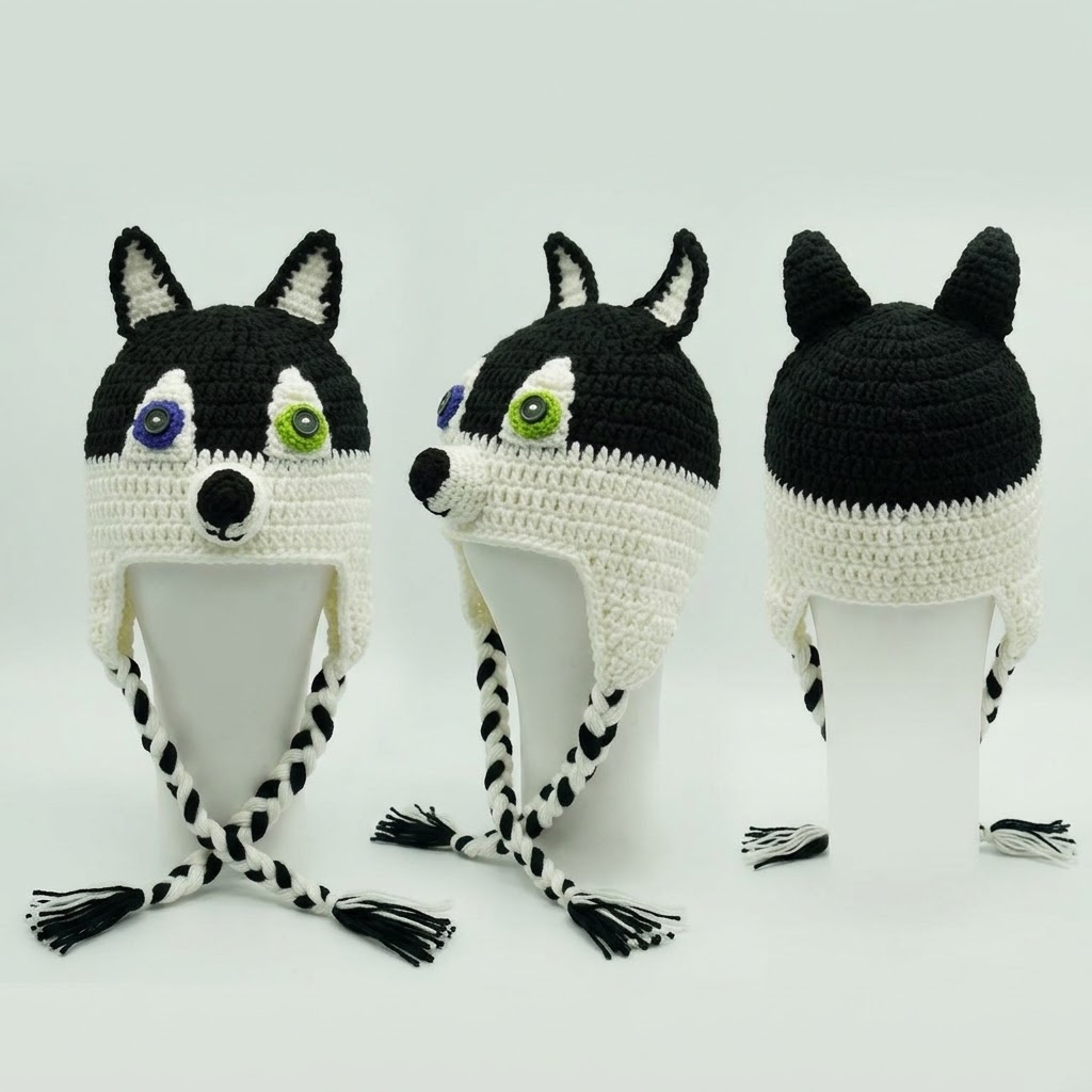 Winter Explorer 3D Husky Knit Earflap Hat