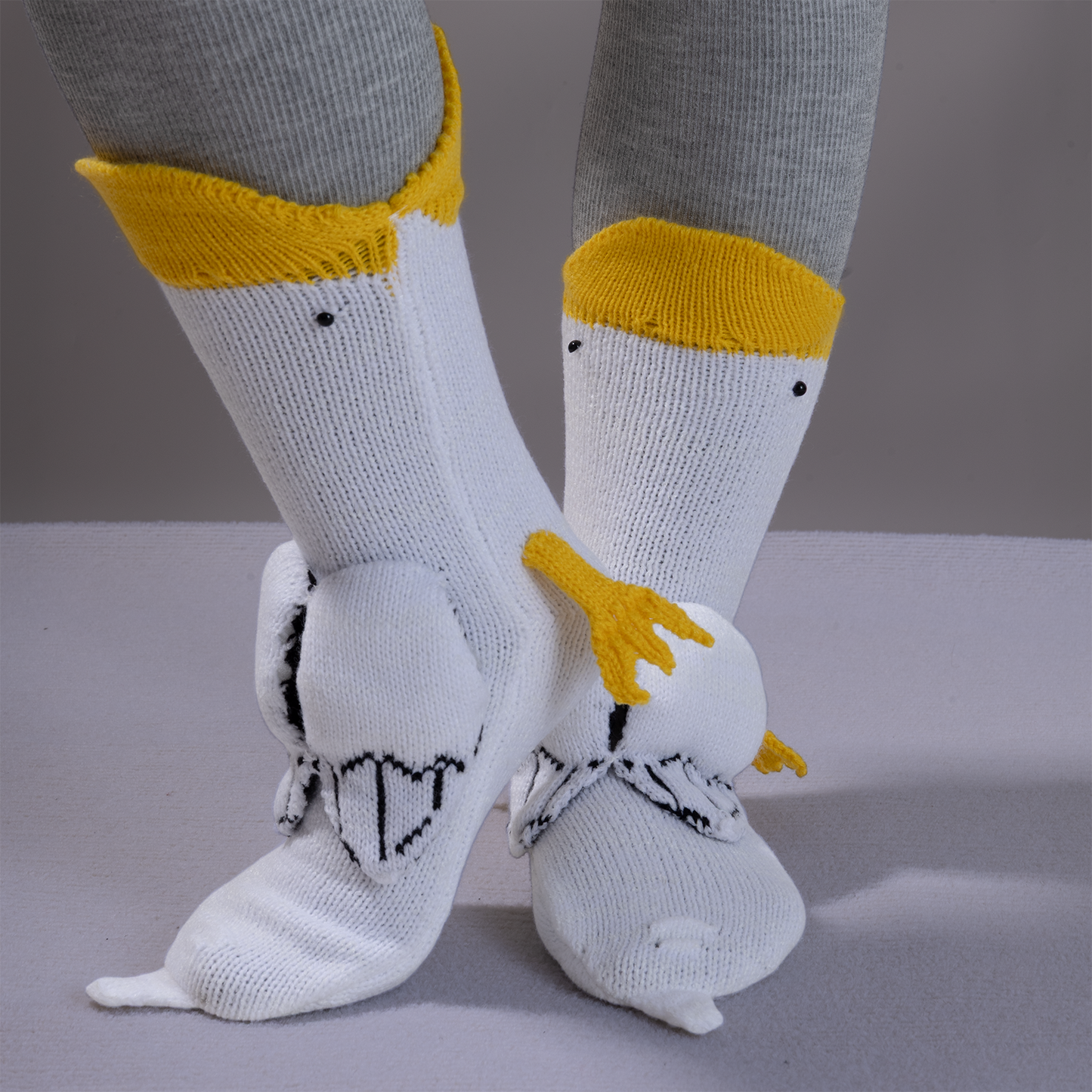 BOFFWAM Duck Knit Socks-Quirky creative design & Comfy Soft knitted material, Carpet socks for Family Party Menswear Original thigh high socks
