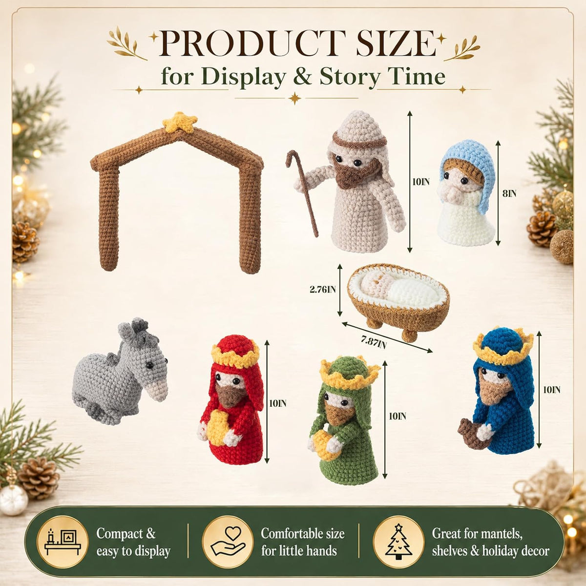 O Holy Night: 8-Piece Handcrafted Nativity Scene Set