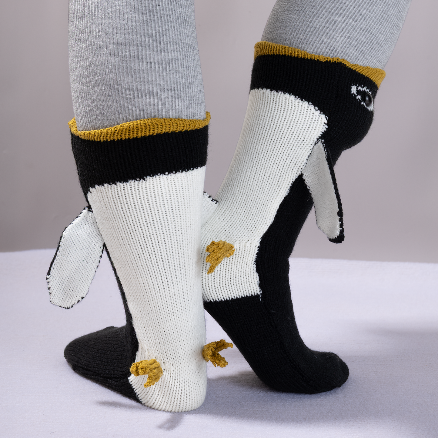 BOFFWAM Penguin Knit -Quirky creative design & Comfy Soft knitted material, Carpet  for Family Party Quirky sock Menswear Original