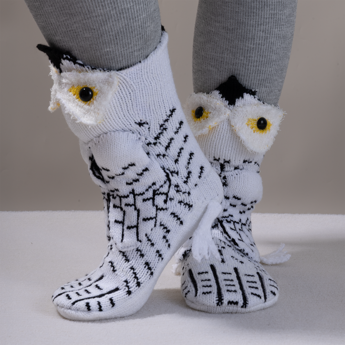 BOFFWAM Owl Knit Socks-Quirky creative design & Comfy Soft knitted material, Carpet socks for Family Party Animal Design Menswear Original