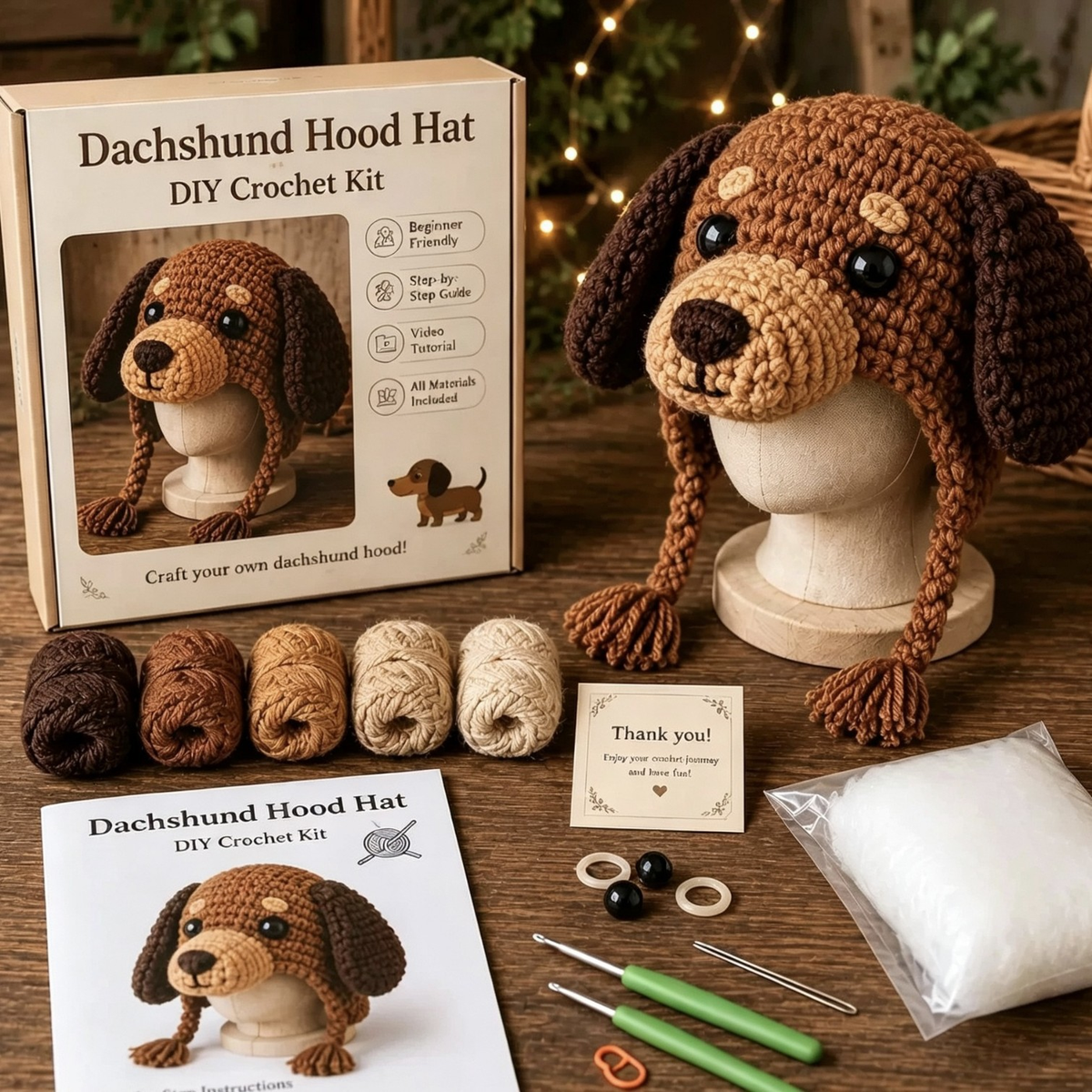 Dark Halloween Dragon Hood Hat DIY Crochet Kit — Craft Your Own Dark Magic