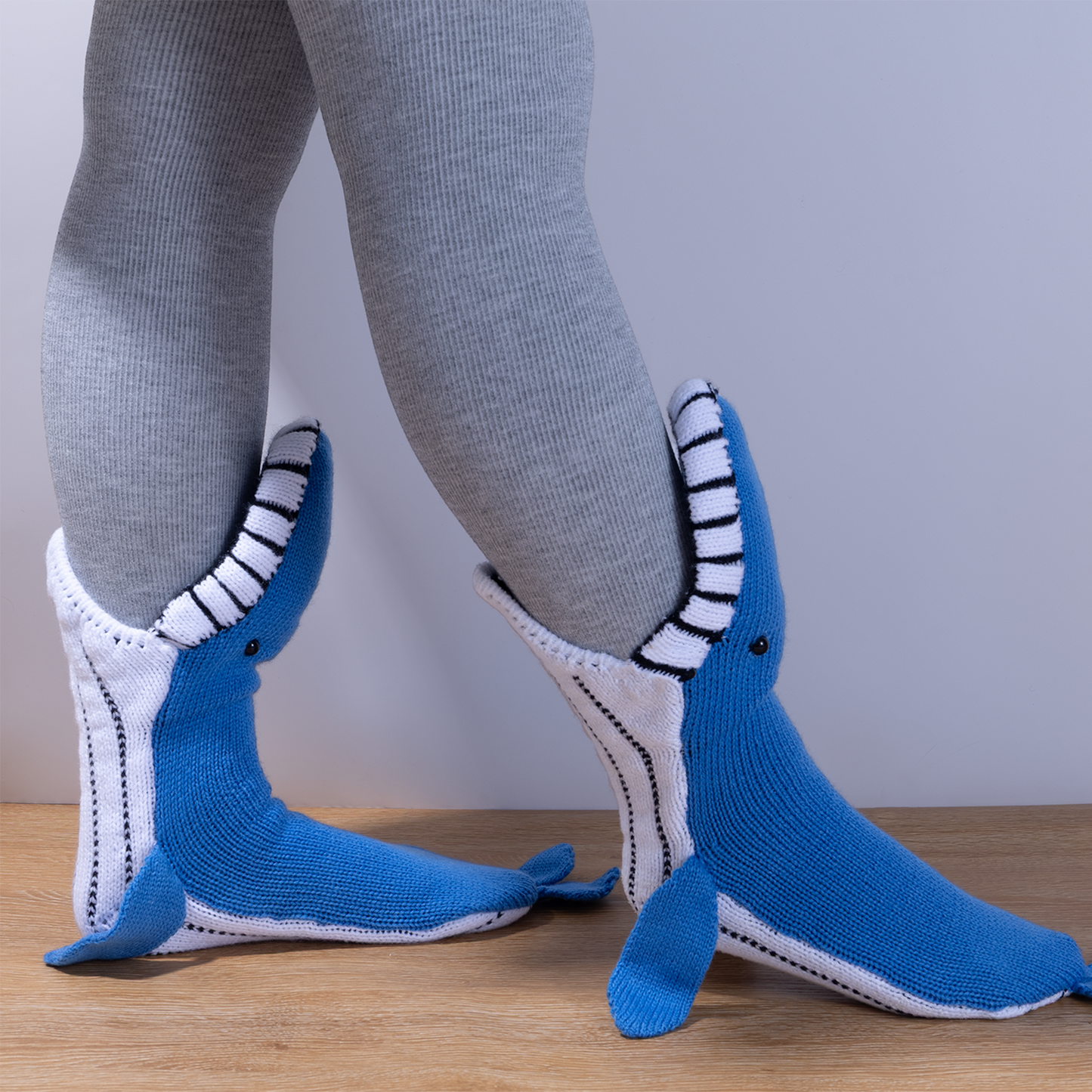 BOFFWAM Whale Knit Socks-Quirky creative design & Comfy Soft knitted material, Carpet socks for Family Party Funny Menswear Original