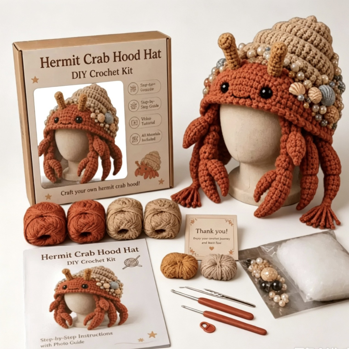 Dark Halloween Dragon Hood Hat DIY Crochet Kit — Craft Your Own Dark Magic