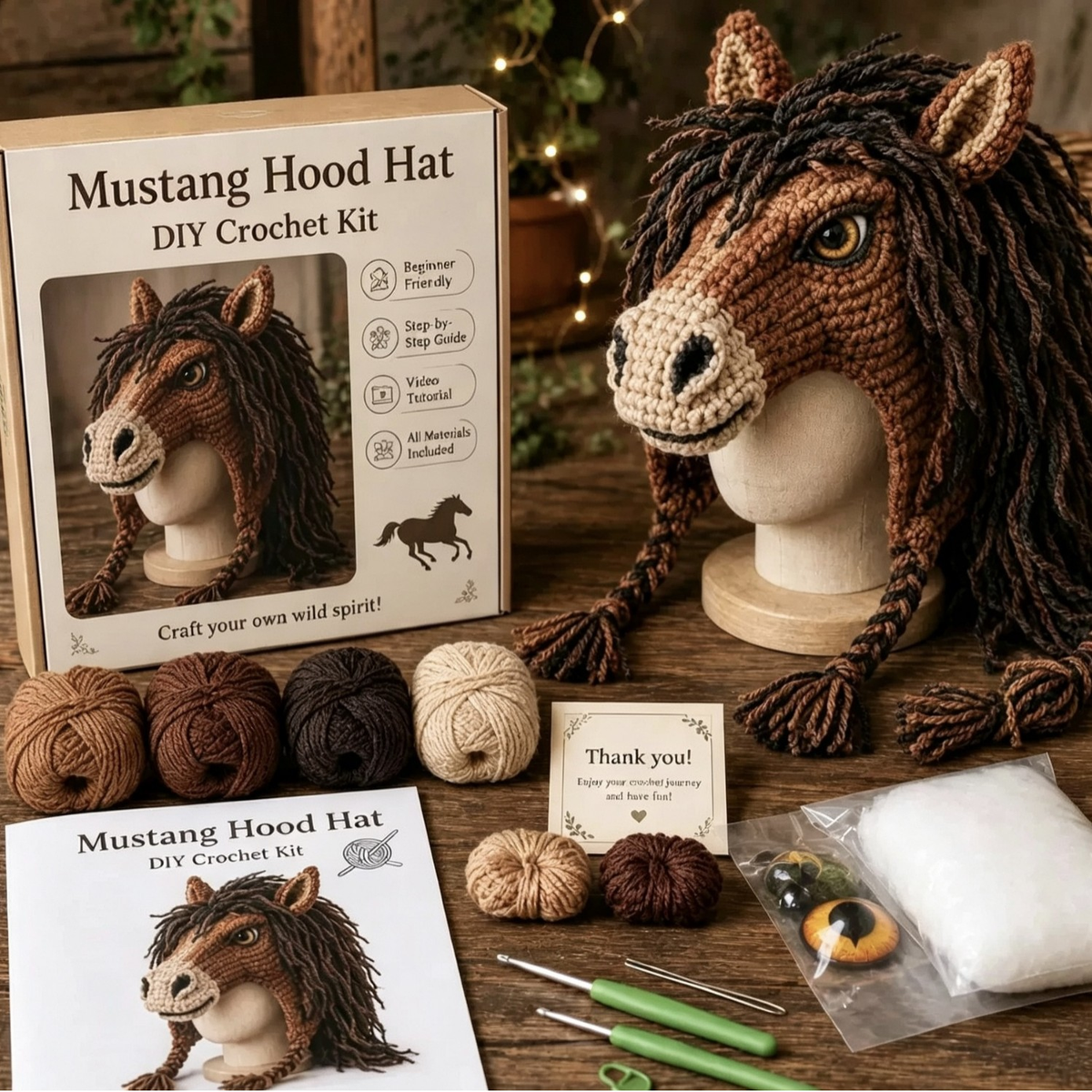 Dark Halloween Dragon Hood Hat DIY Crochet Kit — Craft Your Own Dark Magic