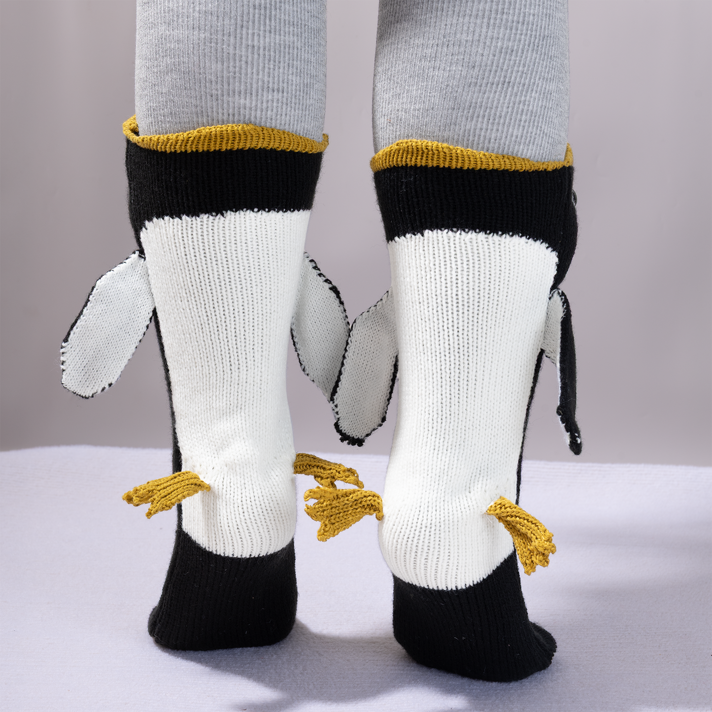 BOFFWAM Penguin Knit -Quirky creative design & Comfy Soft knitted material, Carpet  for Family Party Quirky sock Menswear Original