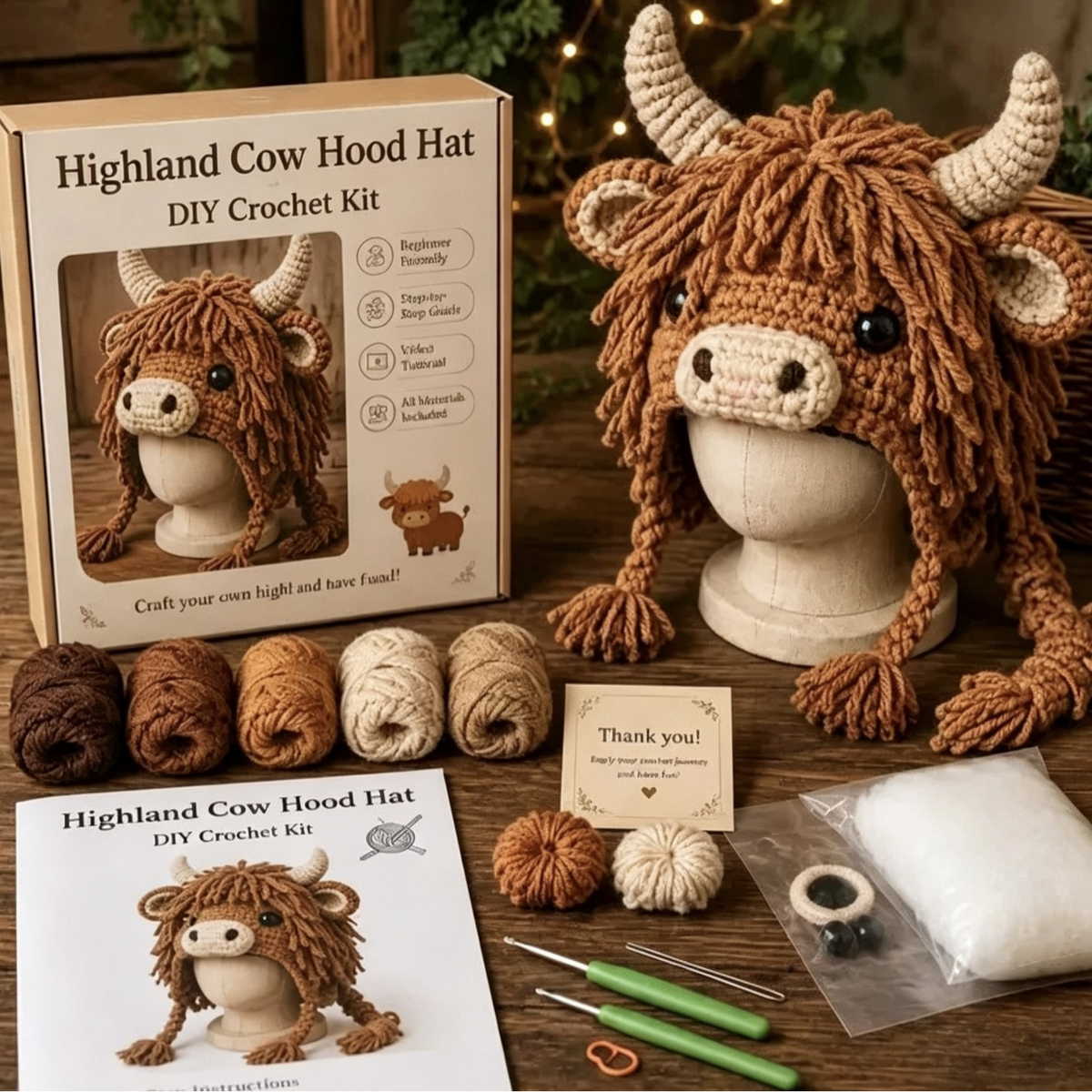 Dark Halloween Dragon Hood Hat DIY Crochet Kit — Craft Your Own Dark Magic