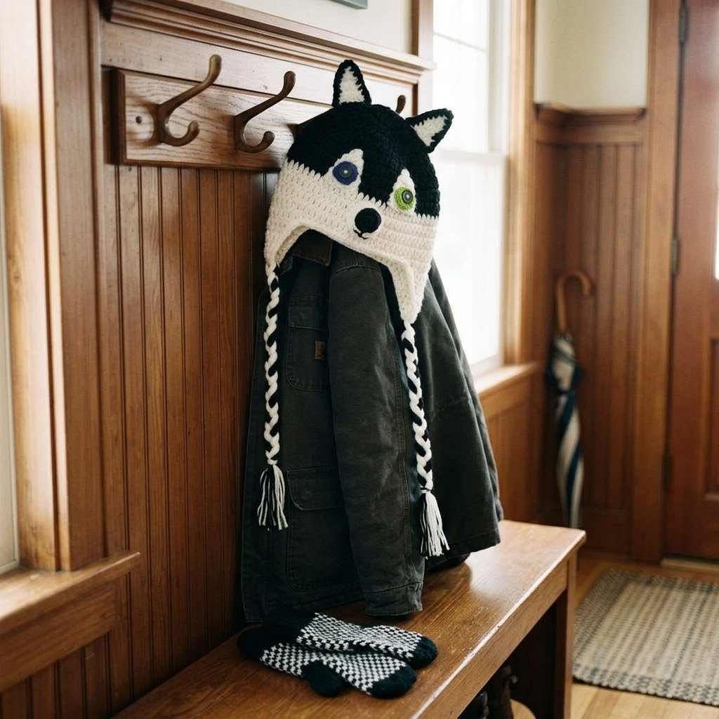 Winter Explorer 3D Husky Knit Earflap Hat