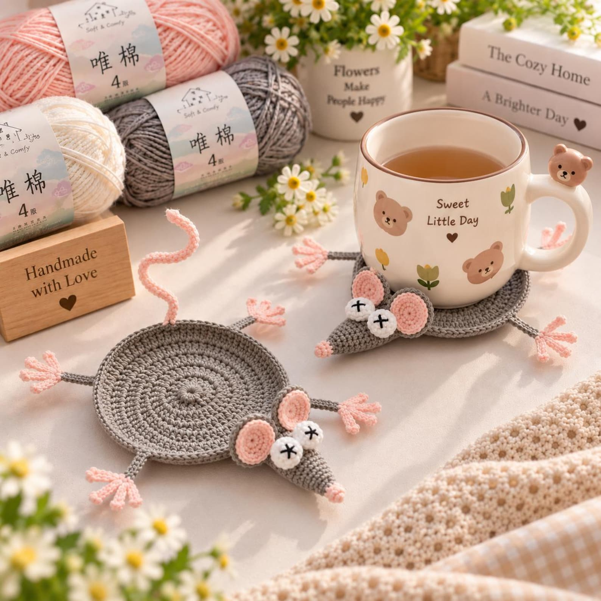Squashed Animal Crochet Coasters — Add a Hilarious "Splat" to Your Desk