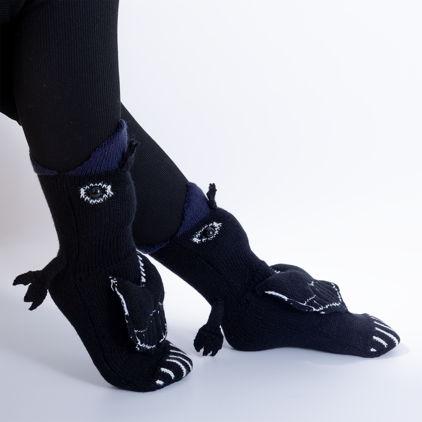 BOFFWAM Raven Knit Socks-Quirky creative design & Comfy Soft knitted material, Carpet socks for Family Party Wacky Menswear Original thigh high socks