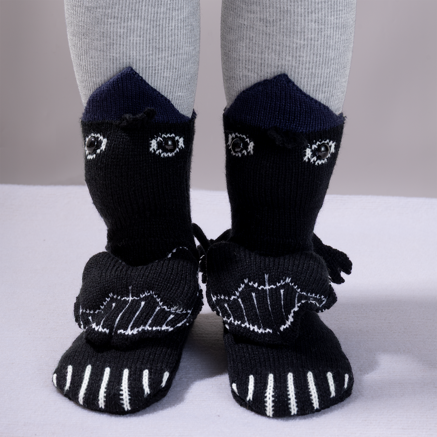 BOFFWAM Raven Knit Socks-Quirky creative design & Comfy Soft knitted material, Carpet socks for Family Party Wacky Menswear Original thigh high socks