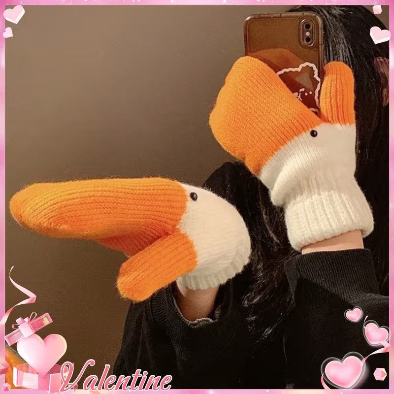 Goose Gloves – Funny Duck Beak Winter Knit Gloves