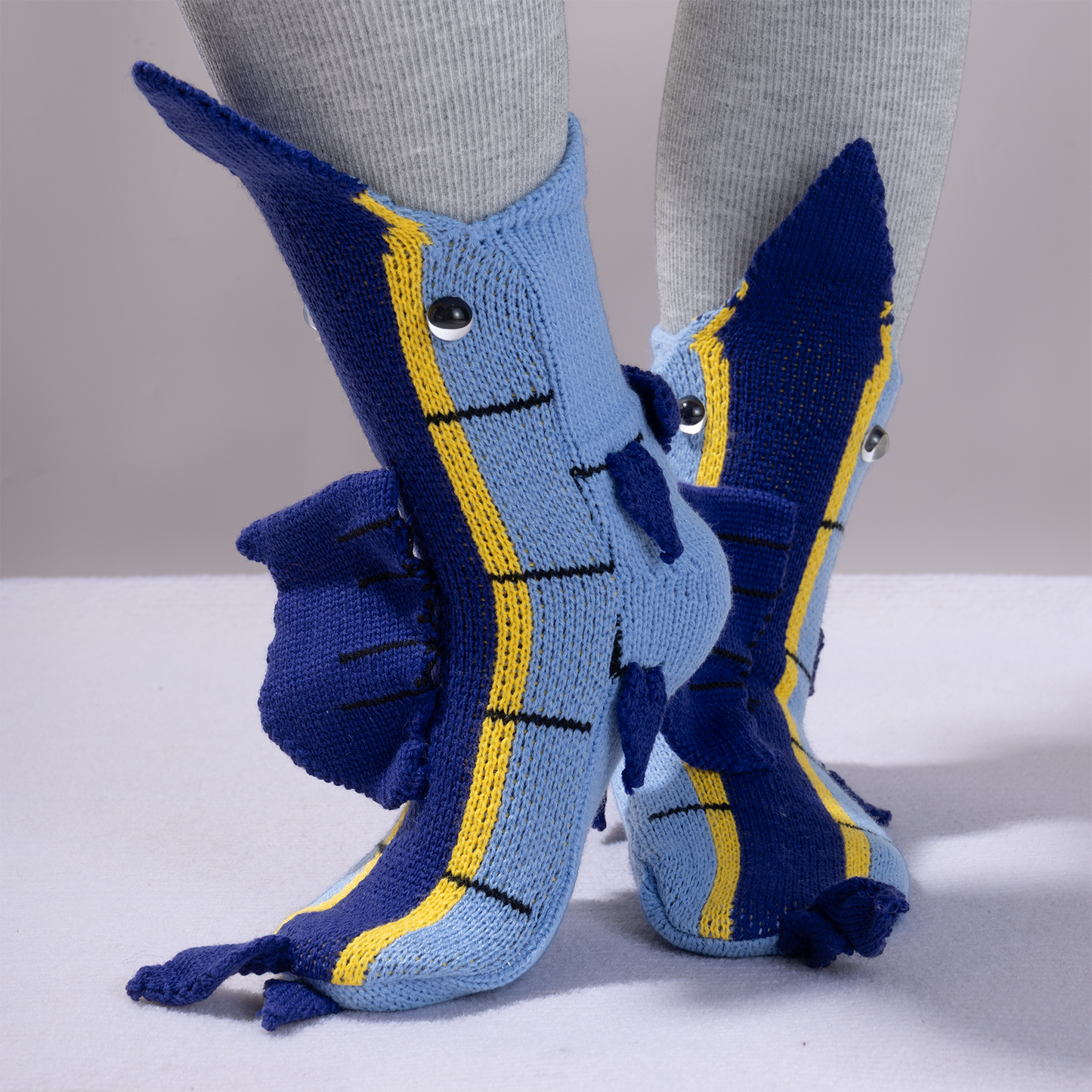 BOFFWAM Sailfish Knit Socks-Quirky creative design & Comfy Soft knitted material, Carpet socks for Family Party One Size Fits Most Menswear Original