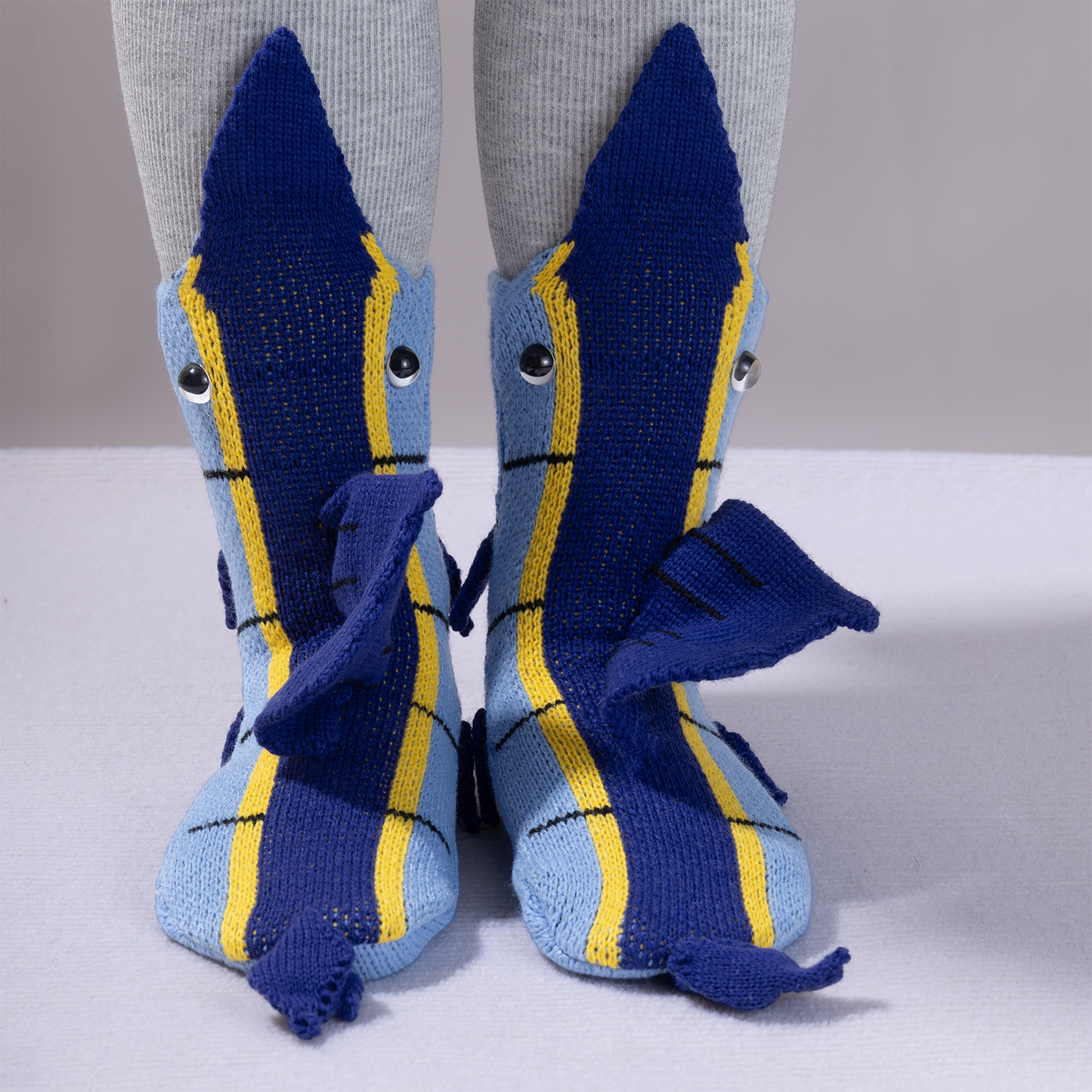 BOFFWAM Sailfish Knit Socks-Quirky creative design & Comfy Soft knitted material, Carpet socks for Family Party One Size Fits Most Menswear Original