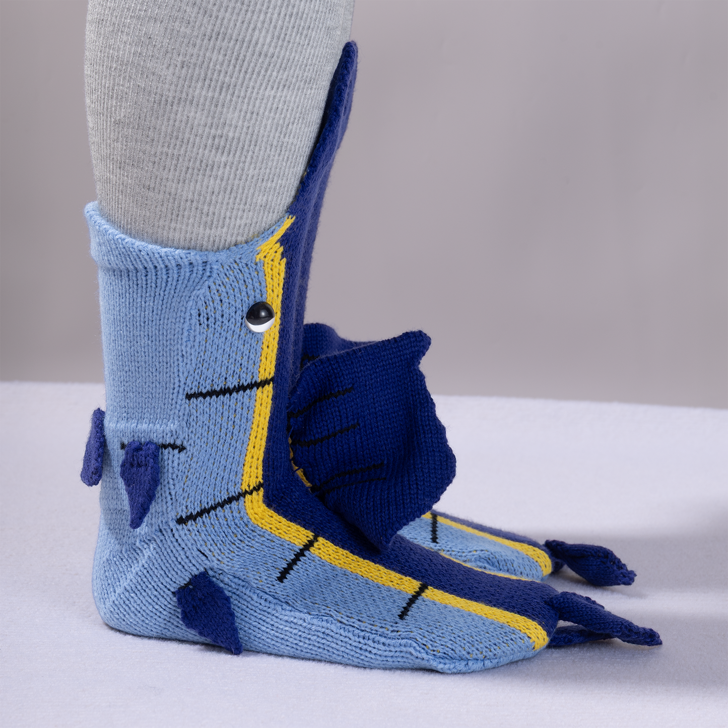 BOFFWAM Sailfish Knit Socks-Quirky creative design & Comfy Soft knitted material, Carpet socks for Family Party One Size Fits Most Menswear Original