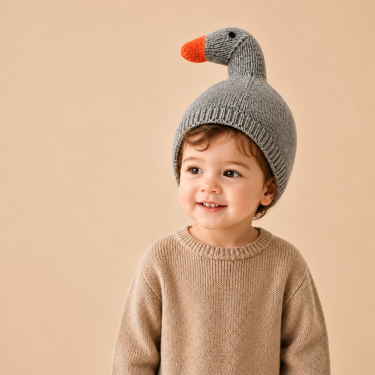 3D Honking Goose Knit Beanie  for kids and women