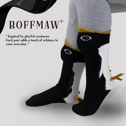 BOFFWAM Penguin Knit -Quirky creative design & Comfy Soft knitted material, Carpet  for Family Party Quirky sock Menswear Original
