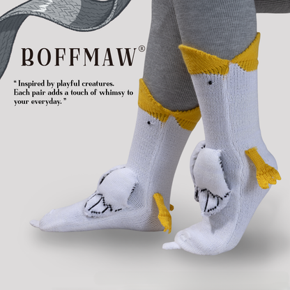 BOFFWAM Duck Knit Socks-Quirky creative design & Comfy Soft knitted material, Carpet socks for Family Party Menswear Original thigh high socks