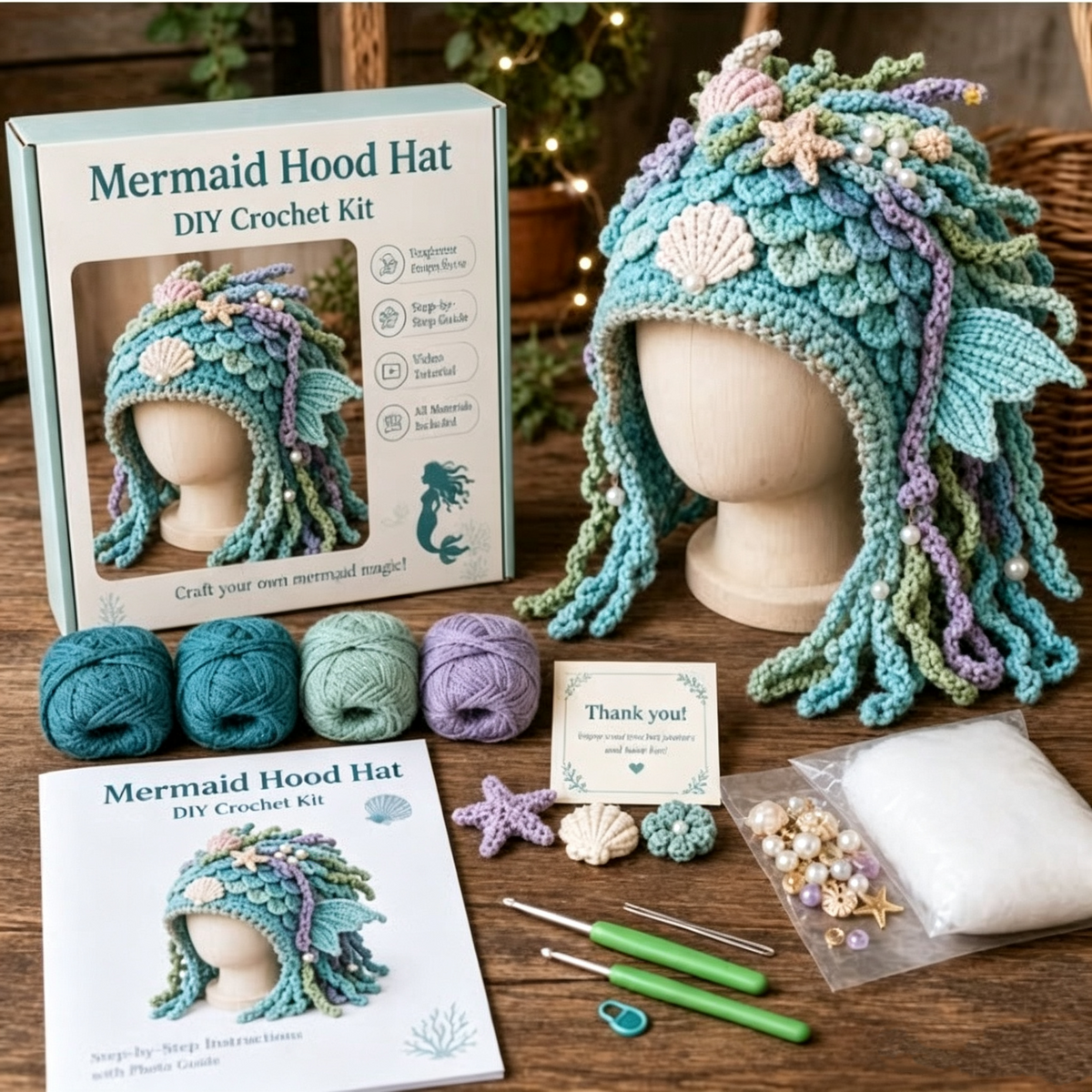 Dark Halloween Dragon Hood Hat DIY Crochet Kit — Craft Your Own Dark Magic