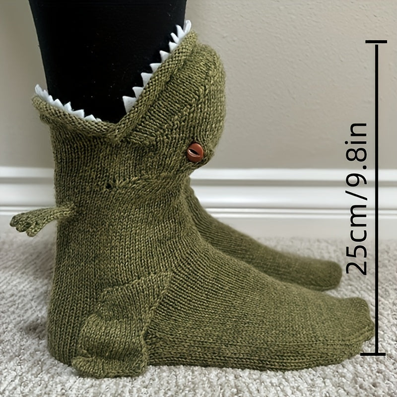 3D T-Rex Dinosaur Knit Socks – Fun Novelty Gift