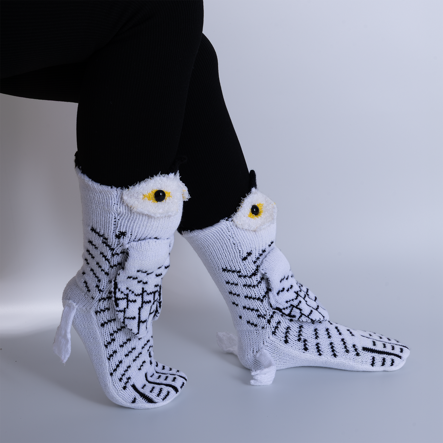 BOFFWAM Owl Knit Socks-Quirky creative design & Comfy Soft knitted material, Carpet socks for Family Party Animal Design Menswear Original