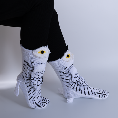 BOFFWAM Owl Knit Socks-Quirky creative design & Comfy Soft knitted material, Carpet socks for Family Party Animal Design Menswear Original