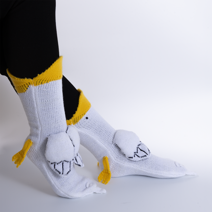 BOFFWAM Duck Knit Socks-Quirky creative design & Comfy Soft knitted material, Carpet socks for Family Party Menswear Original thigh high socks